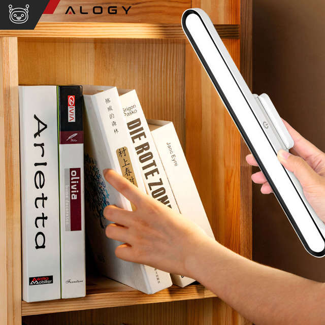 Alogy Magnetic LED Light Lampka listwa magnetyczna podszafkowa do montażu na ścianie biurku do kuchni pokoju pod szafkę Biała