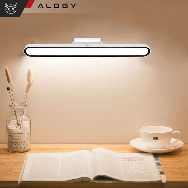 Alogy Magnetic LED Light Lampka listwa magnetyczna podszafkowa do montażu na ścianie biurku do kuchni pokoju pod szafkę Biała