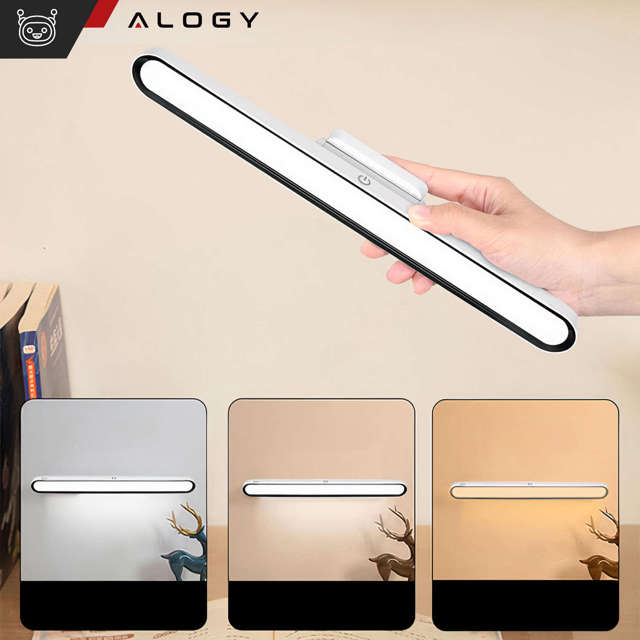 Alogy Magnetic LED Light Lampka listwa magnetyczna podszafkowa do montażu na ścianie biurku do kuchni pokoju pod szafkę Biała