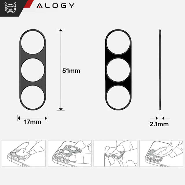 Alogy Metal Lens Metalowa osłonka do Samsung Galaxy S24+ Plus ochronna na wyspe aparat obiektyw Czarna