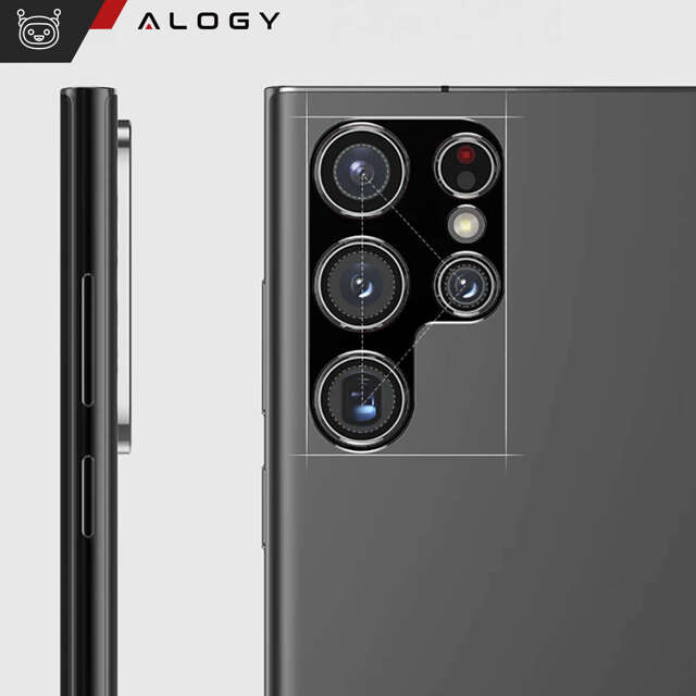 Alogy Metal Lens Metalowa osłonka do Samsung Galaxy S24 Ultra ochronna na wyspe aparat obiektyw Czarna