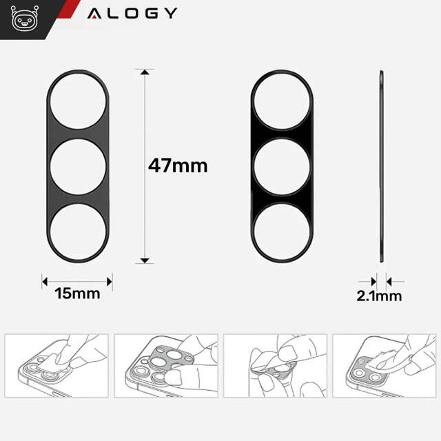 Alogy Metal Lens Metalowa osłonka do Samsung Galaxy S24 ochronna na wyspe aparat obiektyw Czarna