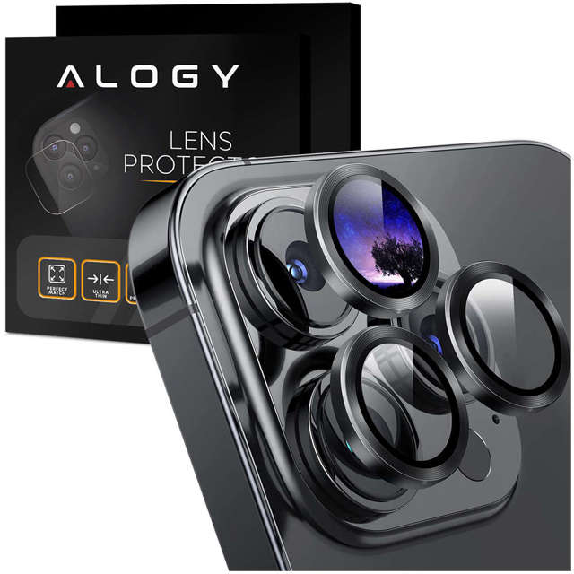 Alogy Nakładki ochronne Metal Lens Cover do Apple iPhone 13 Pro/ 13 Pro Max Black