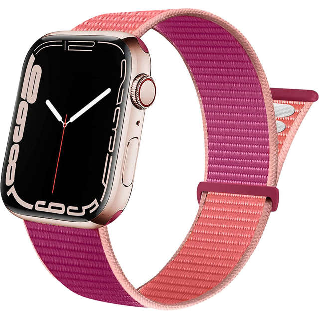 Alogy Nylon Strap Pasek z rzepem do Apple Watch 1/2/3/4/5/6/7/8/SE (38/40/41mm) Różowy