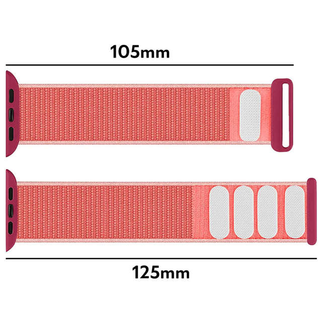 Alogy Nylon Strap Pasek z rzepem do Apple Watch 1/2/3/4/5/6/7/8/SE (38/40/41mm) Różowy