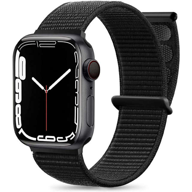 Alogy Nylon Strap Pasek z rzepem do Apple Watch 1/2/3/4/5/6/7/8/SE/Ultra (42/44/45/49mm) Czarny