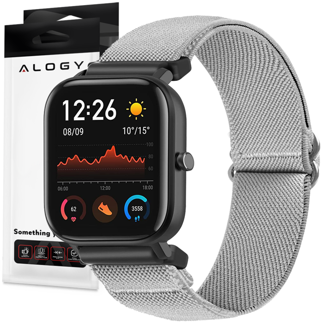 Alogy Nylon opaska do zegarka Smartwatcha Pasek elastyczny Uniwersalny nylonowy 22mm Szary