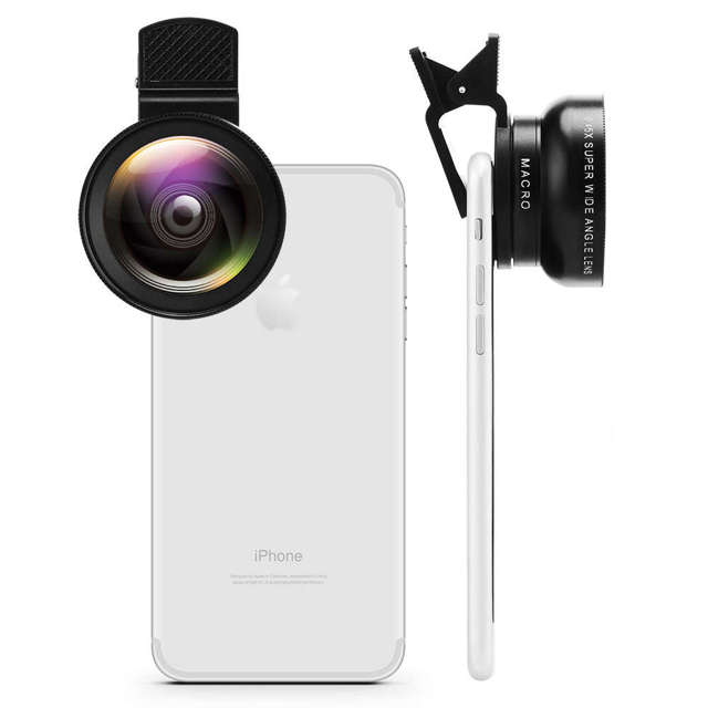 Alogy Obiektyw na tylny aparat 2w1 do smartfona telefonu Photo Lens Angle 0.45X Makro 12.5X