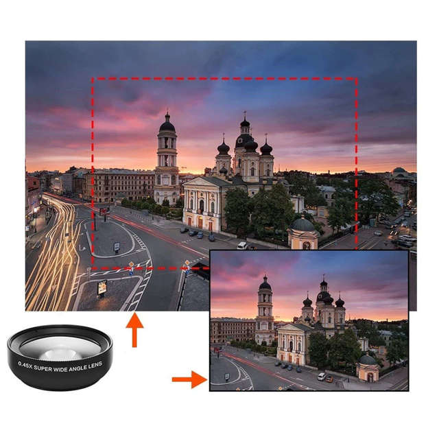 Alogy Obiektyw na tylny aparat 2w1 do smartfona telefonu Photo Lens Angle 0.45X Makro 12.5X