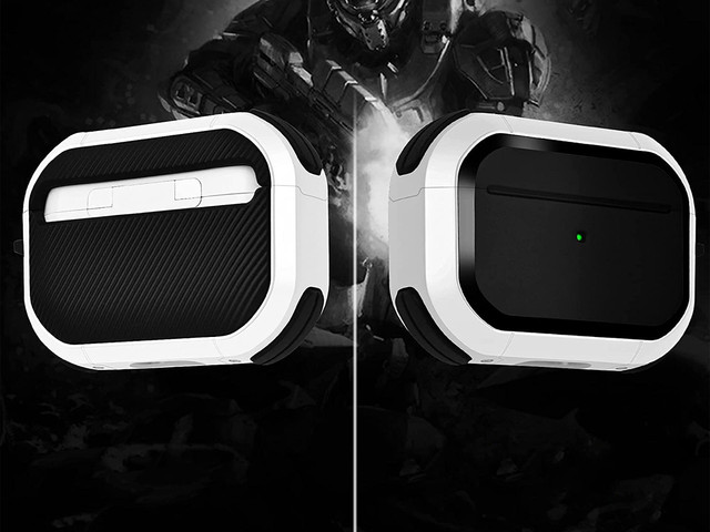 Alogy Pancerne etui na słuchawki 360 Tough Armor do AirPods Pro Czarno-białe