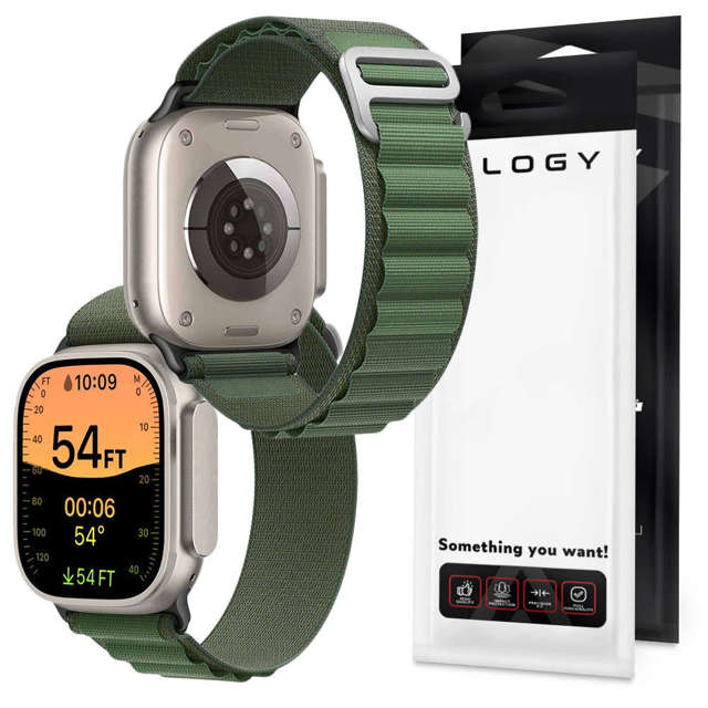 Alogy Pasek do Apple Watch 4/5/6/7/8/SE (38/40/41mm) sportowa opaska do zegarka Sport Strap Zielony