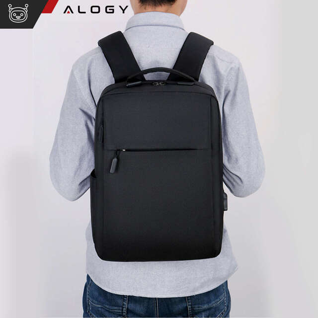 Alogy Plecak Backpack na laptopa duży wodoodporny z portem USB Unisex 41x29x12cm Czarny