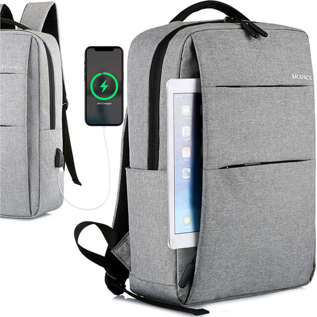 Alogy Plecak Backpack na laptopa duży wodoodporny z portem USB Unisex 44x34x13cm Czarny