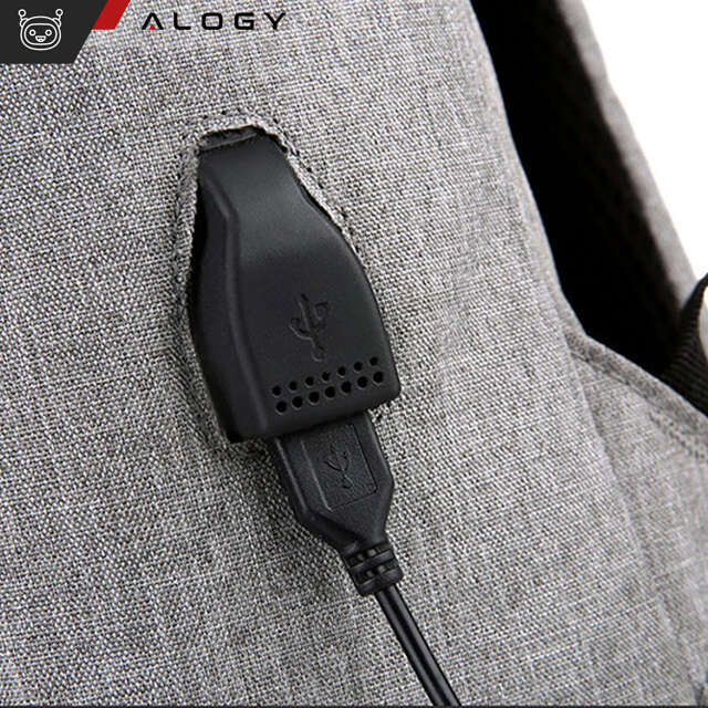 Alogy Plecak Backpack na laptopa duży wodoodporny z portem USB Unisex 44x34x13cm Czarny