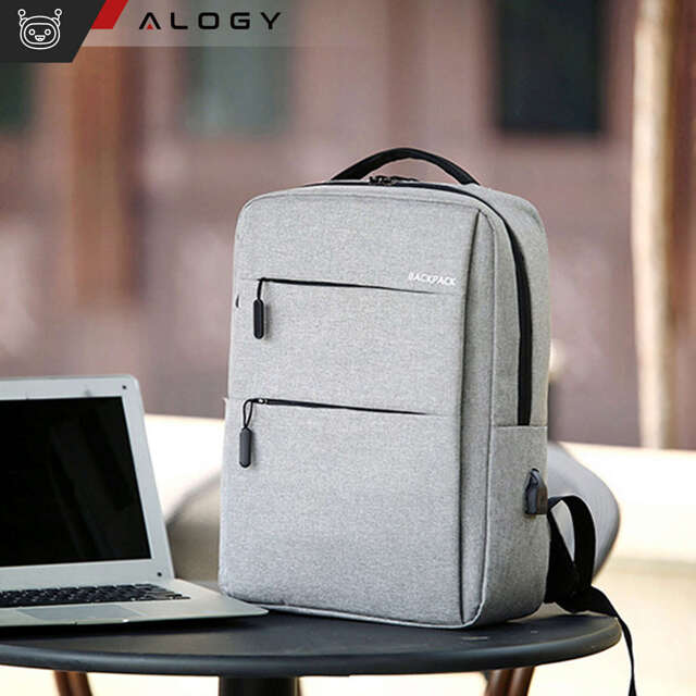 Alogy Plecak Backpack na laptopa duży wodoodporny z portem USB Unisex 44x34x13cm Czarny