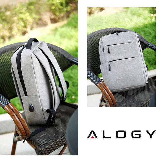 Alogy Plecak Backpack na laptopa duży wodoodporny z portem USB Unisex 44x34x13cm Czarny