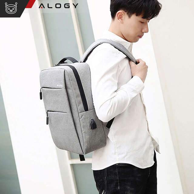 Alogy Plecak Backpack na laptopa duży wodoodporny z portem USB Unisex 44x34x13cm Czarny