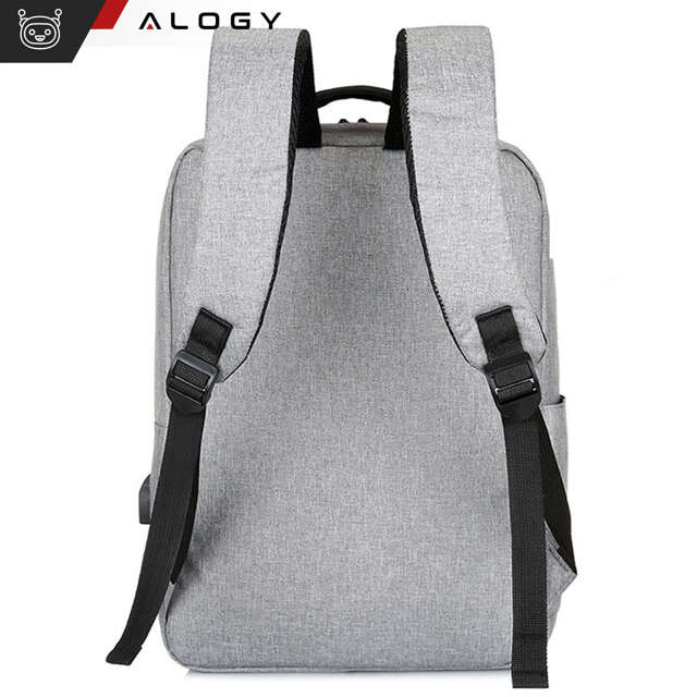 Alogy Plecak Backpack na laptopa duży wodoodporny z portem USB Unisex 44x34x13cm Czarny