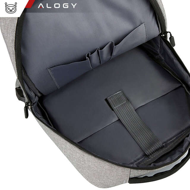 Alogy Plecak Backpack na laptopa duży wodoodporny z portem USB Unisex 44x34x13cm Czarny