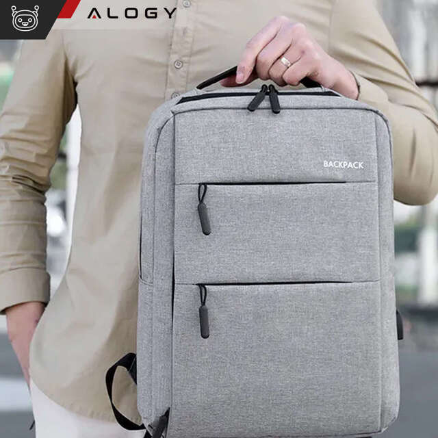 Alogy Plecak Backpack na laptopa duży wodoodporny z portem USB Unisex 44x34x13cm Czarny