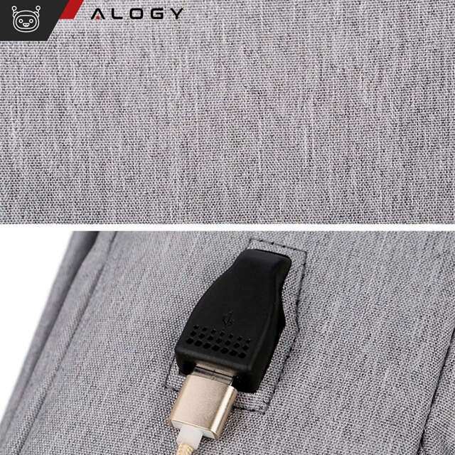 Alogy Plecak Backpack na laptopa duży wodoodporny z portem USB Unisex 44x34x13cm Czarny