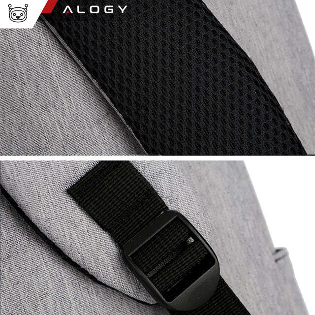 Alogy Plecak Backpack na laptopa duży wodoodporny z portem USB Unisex 44x34x13cm Czarny