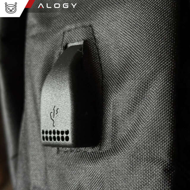 Alogy Plecak Backpack na laptopa duży wodoodporny z portem USB Unisex 44x34x13cm Czarny