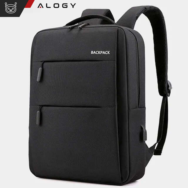 Alogy Plecak Backpack na laptopa duży wodoodporny z portem USB Unisex 44x34x13cm Czarny