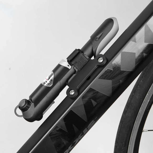 Alogy Pompka rowerowa ręczna Bike Pump z miernikiem ciśnienia powietrza Czarna