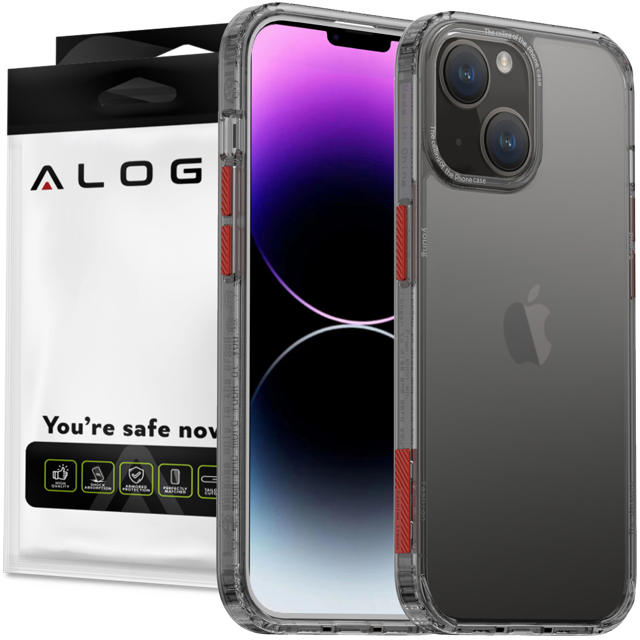 Alogy Protective Case Etui na telefon obudowa ochronna do Apple iPhone 14 Czarno-przezroczyste