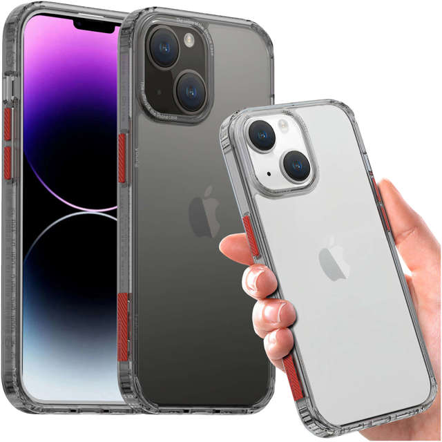 Alogy Protective Case Etui na telefon obudowa ochronna do Apple iPhone 14 Czarno-przezroczyste