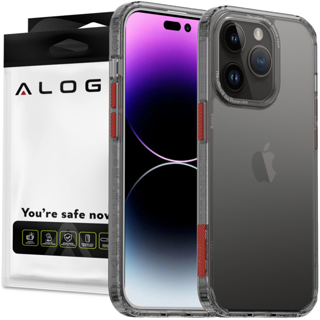 Alogy Protective Case Etui na telefon obudowa ochronna do Apple iPhone 14 Pro Czarno-przezroczyste