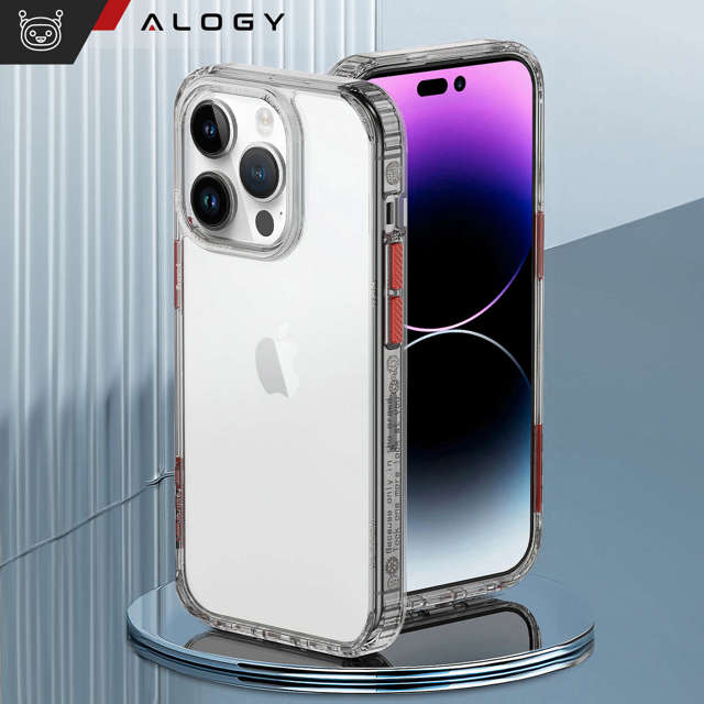 Alogy Protective Case Etui na telefon obudowa ochronna do Apple iPhone 14 Pro Czarno-przezroczyste