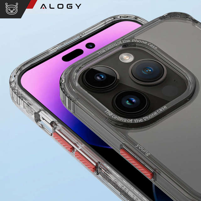 Alogy Protective Case Etui na telefon obudowa ochronna do Apple iPhone 14 Pro Max Czarno-przezroczyste