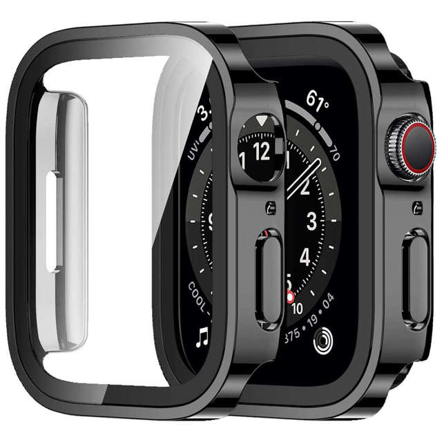 Alogy Protector Case 2w1 Obudowa ochronna z szkłem nakładka do Apple Watch 7/8 41mm Czarna