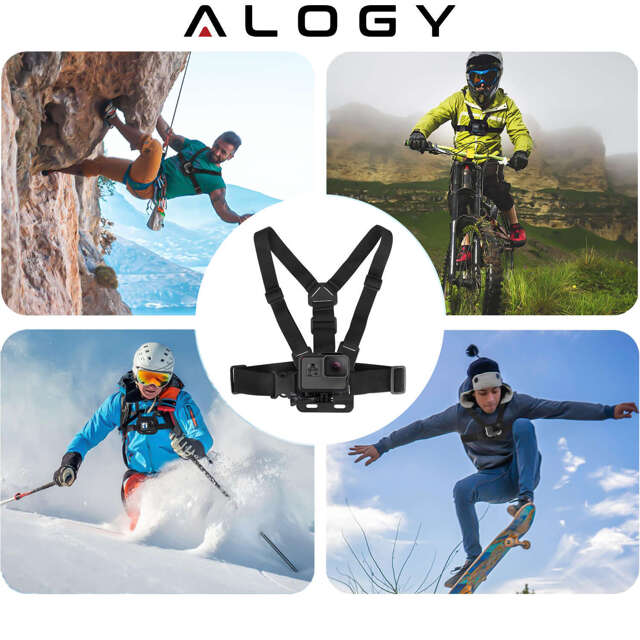 Alogy Regulowane szelki uchwyt na klatkę do GoPro Hero 10/9/8/7/6/5