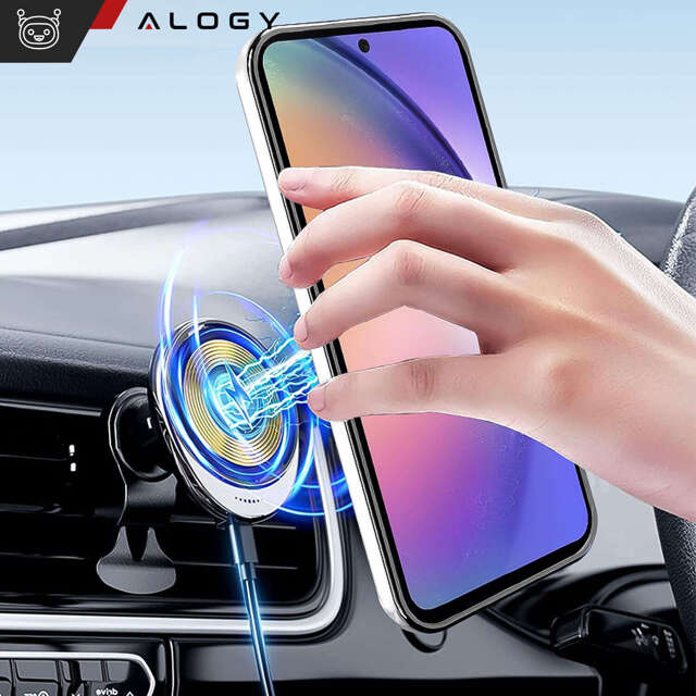 Alogy Ring Mag Clear Etui do Samsung Galaxy S24+ Plus obudowa magnetyczna magnes do uchwytu Czarne