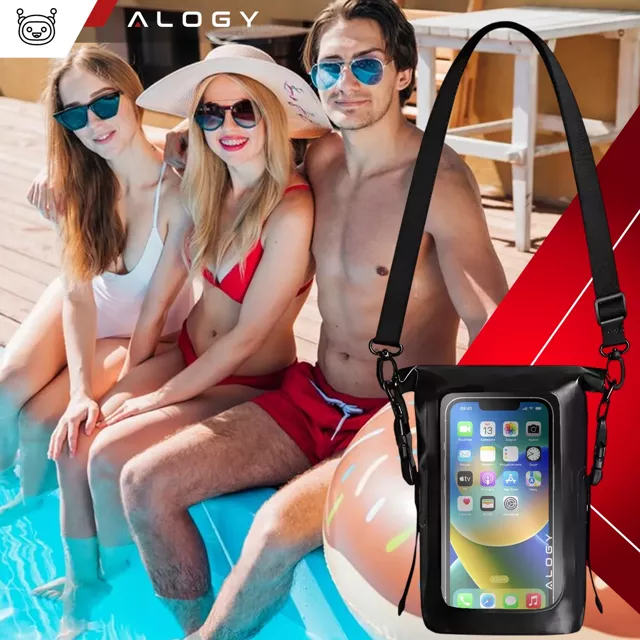 Alogy Sakwa Etui wodoodporne na telefon duża torba worek Case Waterproof Czarne