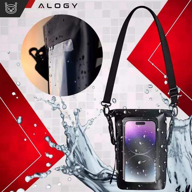 Alogy Sakwa Etui wodoodporne na telefon duża torba worek Case Waterproof Czarne