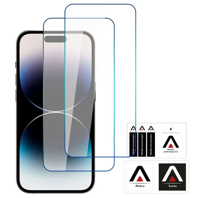 Alogy Screen Protector PRO+ 2x Szkło hartowane 9H ochrona na ekran do Apple iPhone 15 / 15 Pro