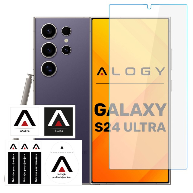 Alogy Screen Protector Pro+ 9H Szkło hartowane do Samsung Galaxy S24 Ultra na ekran