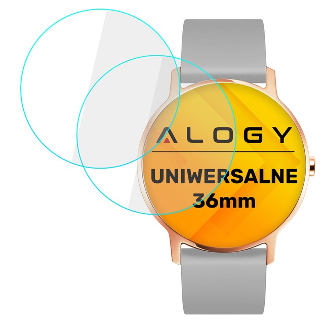 Alogy Screen Protector Watch+ 2x Szkło Hartowane na smartwatch watch zegarek uniwersalne 36mm średnica ochronne