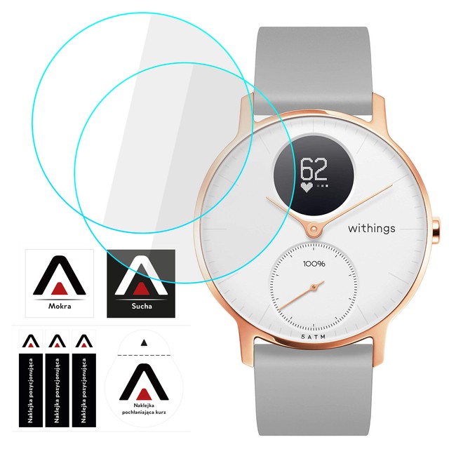 Alogy Screen Protector Watch+ 2x Szkło Hartowane na smartwatch watch zegarek uniwersalne 36mm średnica ochronne