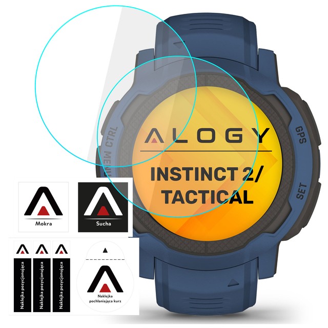 Alogy Screen Protector Watch+ 2x Szkło Hartowane ochronne na smartwatch do Garmin Instinct 2 / Tactical