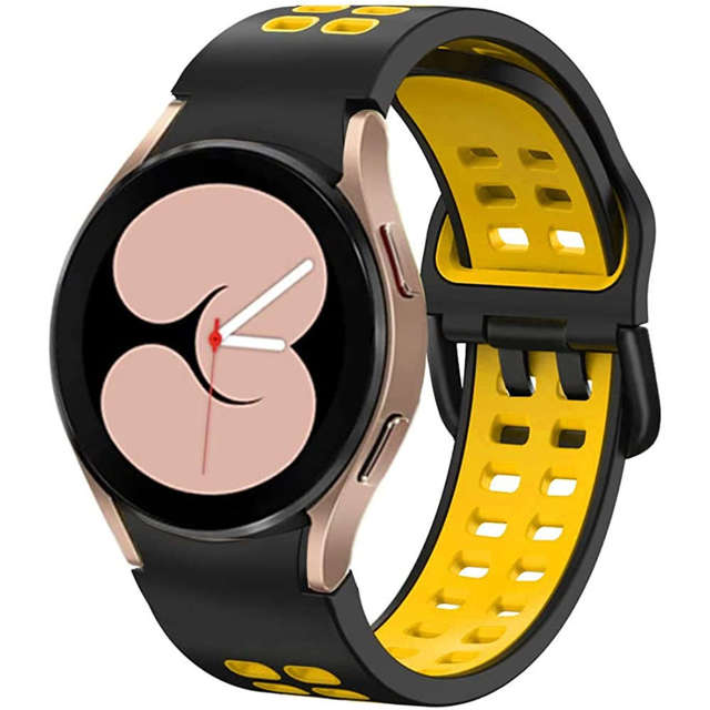 Alogy Soft Band Pasek sportowy Guma do smartwatcha do Samsung Galaxy Watch 4/5 40/42/44/45mm Czarno-żółty