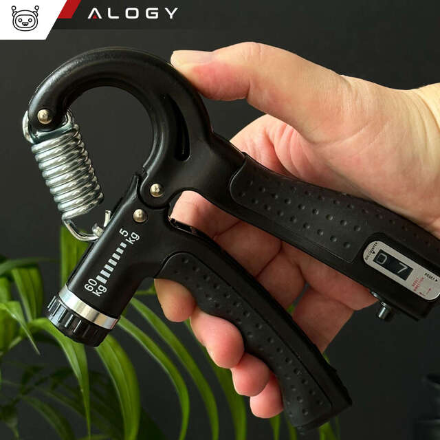 Alogy Sport Ściskacz z regulacją obciążenia i licznikiem Professional Hand Grip Czarny