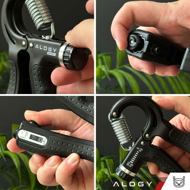 Alogy Sport Ściskacz z regulacją obciążenia i licznikiem Professional Hand Grip Czarny