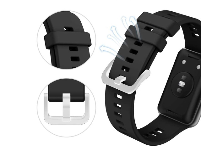Alogy Sportowy pasek gumowy do Huawei Watch Fit Czarny