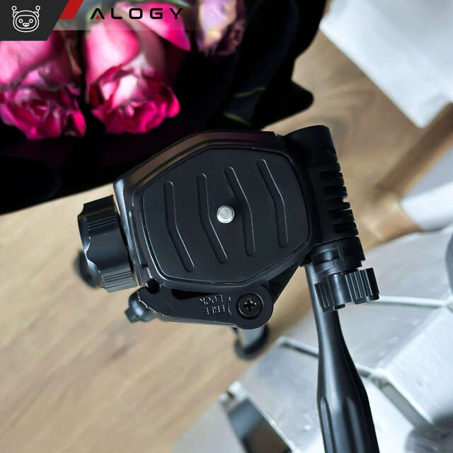 Alogy Statyw Fotograficzny Tripod Uniwersalny stojak do Kamer 1/4 uchwyt na telefon aparat 170cm Czarny