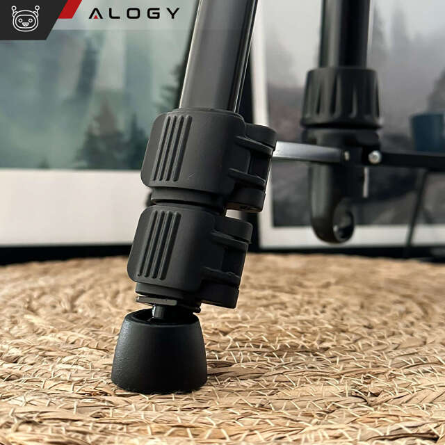 Alogy Statyw Fotograficzny Tripod Uniwersalny stojak do Kamer 1/4 uchwyt na telefon aparat 170cm Czarny